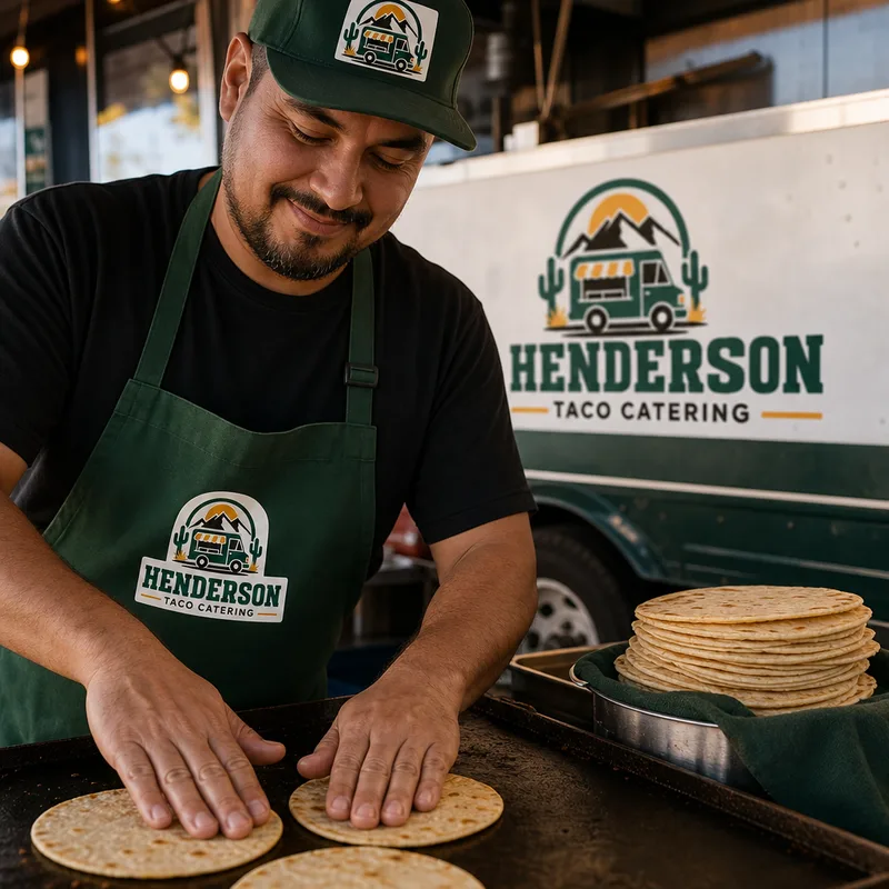 Hands pressing and warming tortillas on a hot griddle with a stack held warm for quick service
